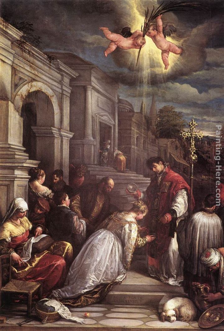 Jacopo Bassano St Valentine Baptizing St Lucilla